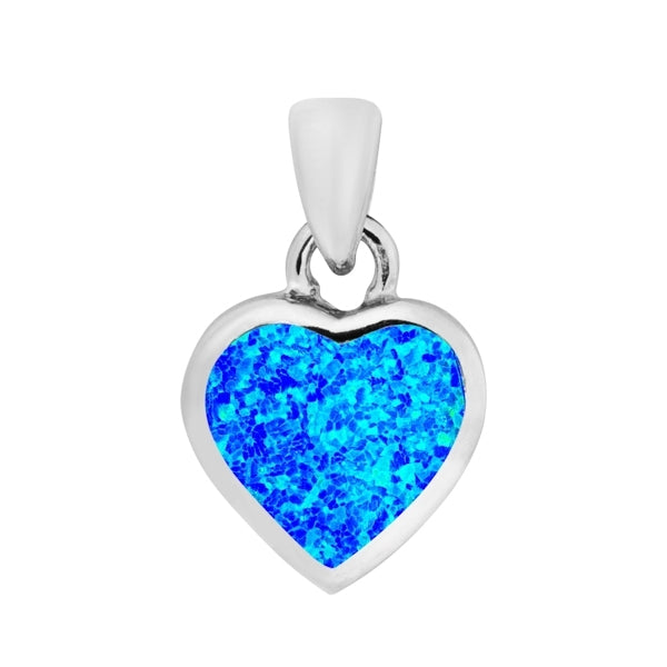 Beautiful Blue Opal Heart Pendant
