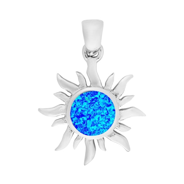 Blue Opal Sun Pendant