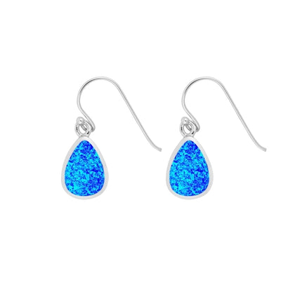 Stunning Blue Opal Teardrop Earrings