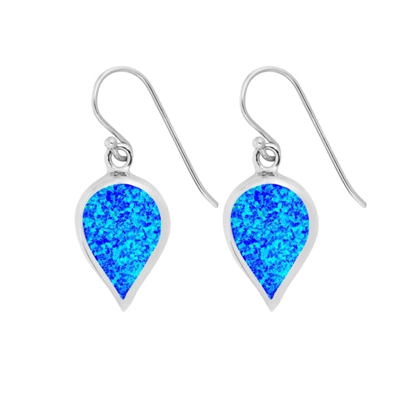 Beautiful Blue Opal Large Inverted Teardrop Earrings