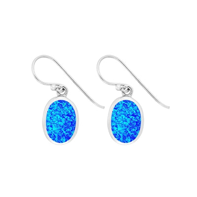 Stunning Blue Opal Oval Earrings