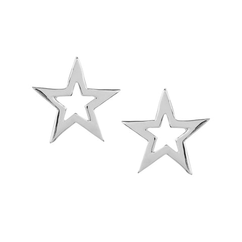 Pretty Silver Star Studs