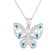 Stunning Aqua Butterfly Pendant