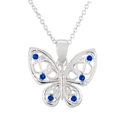 Stunning Sapphire Butterfly Pendant