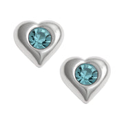 Aqua Crystal Heart Studs