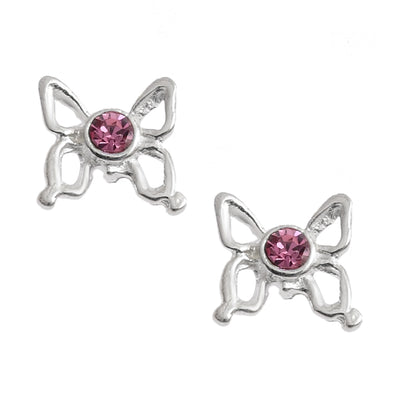 Pretty Rose Butterfly Studs