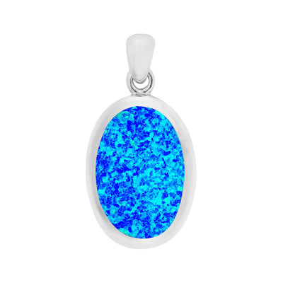 Absolutely Stunning Blue Opal Oval Pendant