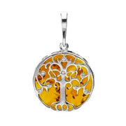 Amber Crystal Tree of Life Pendant