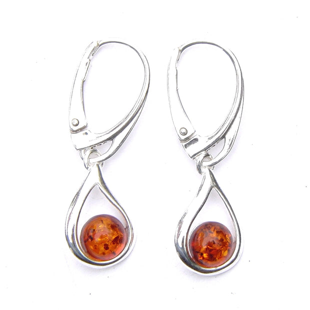 Stunning Amber Round Cab Earrings