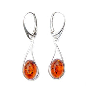 Stunning Large Amber Oval Earrings