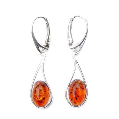 Stunning Large Amber Oval Earrings