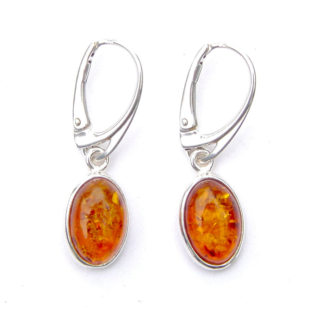 Pretty Amber Oval Earrings