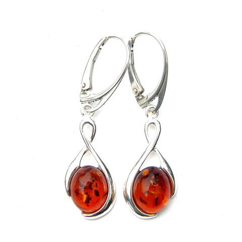 Beautiful Large Amber Dangling Earrings