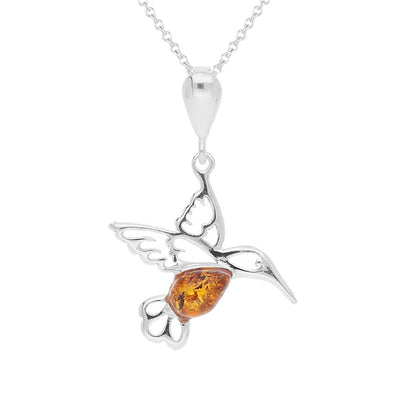 Amber Hummingbird Necklace