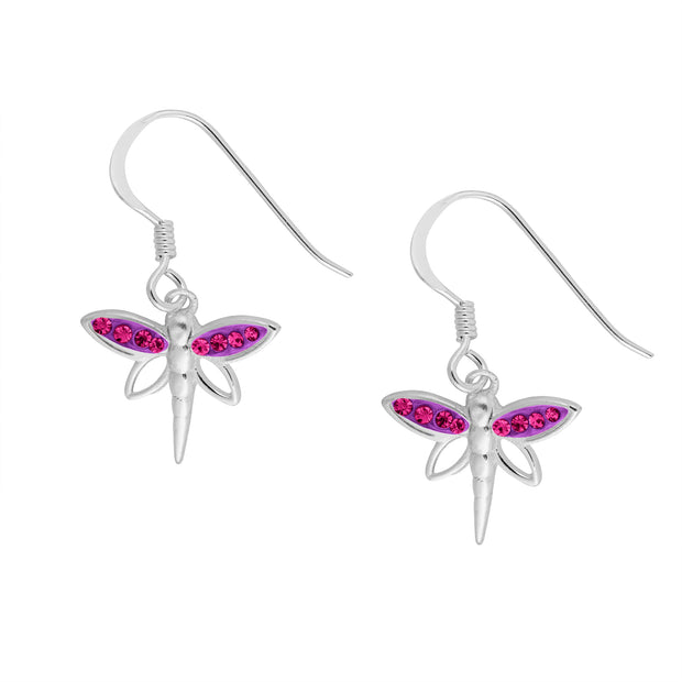 Amethyst Dragonfly Earrings