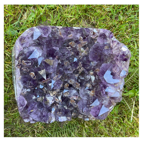 Rare X Large Amethyst Bed with Cacoxinite inclusions