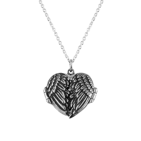 925 Silver Dainty Angel Wing Locket