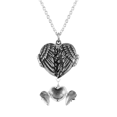 925 Silver Dainty Angel Wing Locket