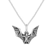 925 Silver Flying Bat Necklace