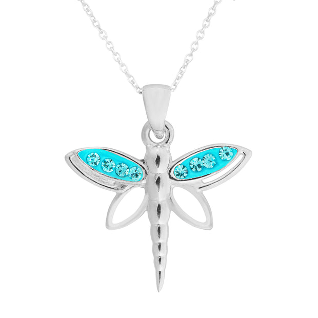 Beautiful Aqua Dragonfly Pendant