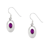 Beautiful Purple Oval Earrings