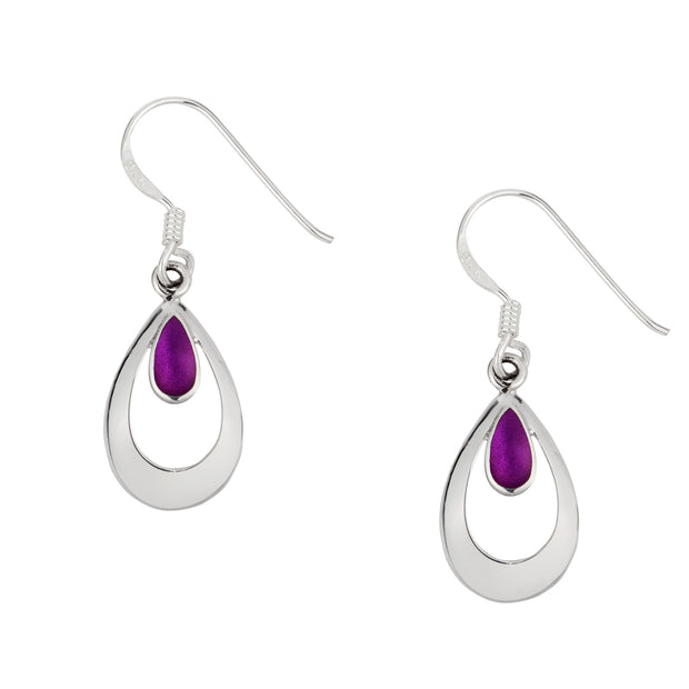 Beautiful Purple Teardrop Earrings