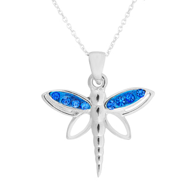 Beautiful Sapphire Dragonfly Pendant