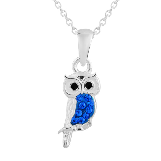 Beautiful Sapphire Owl Pendant