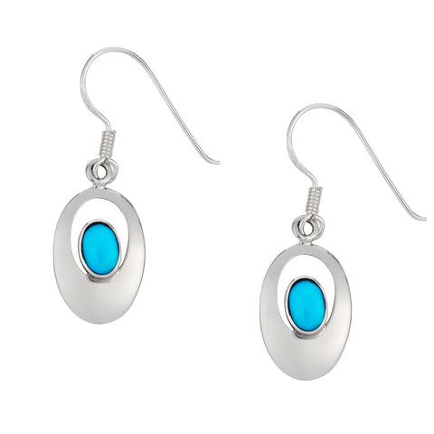 Beautiful Turquoise Oval Earrings