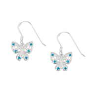 Beautiful Aqua Butterfly Earrings