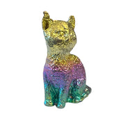 Stunning Bismuth Crystal Cat - Symbol of Good Luck & Achieving Goals