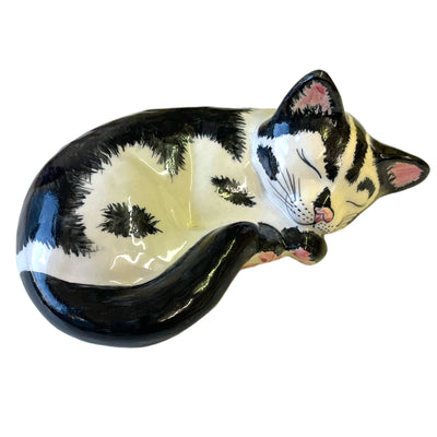 Hand Crafted Ceramic Large Sleeping Cat