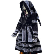 Black & Grey Velvet & Cashmilon Pixie / Fairy Pagan Reversable Katwise Inspired Coat