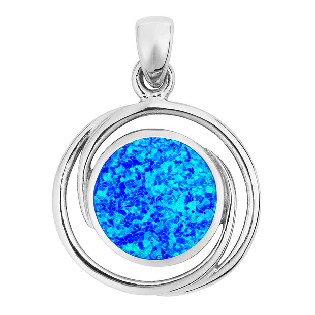 Blue Opal Circles Pendant