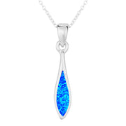 Blue Opal Droplet Pendant