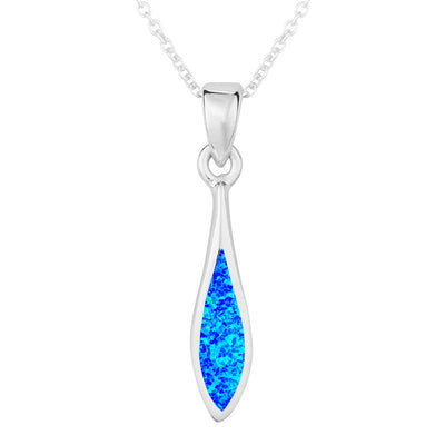 Blue Opal Droplet Pendant