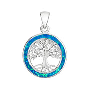 Blue Opal Tree of life Pendant