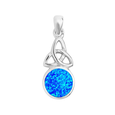 Blue Opal Triquetra Pendant