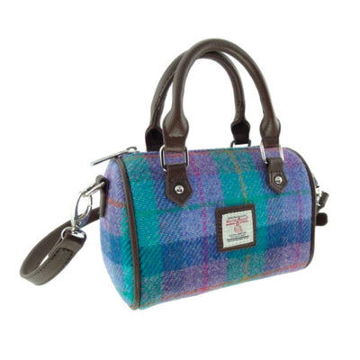 Purple Harris Tweed Mini Bowling Bag