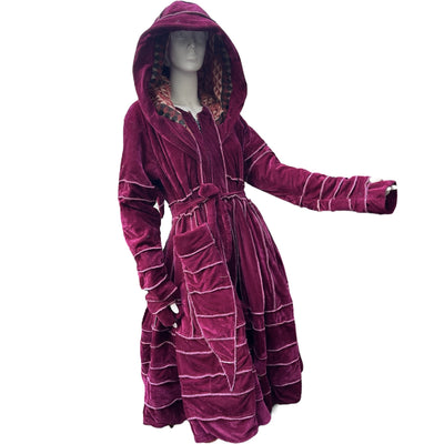 Burgundy Velvet & Cashmilon Pixie / Fairy Pagan Reversable Katwise Inspired Coat