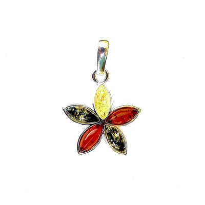 Beautiful Mixed Amber Flower Necklace