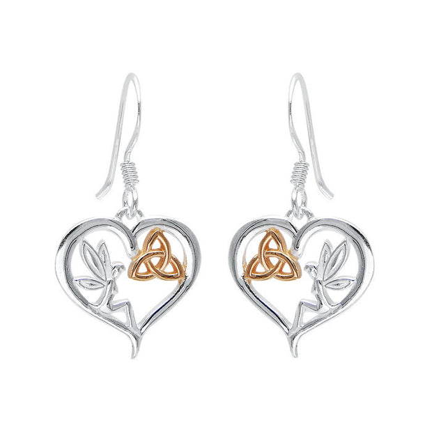 Celtic Fairy Trinity Heart Earrings