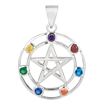 Chakra Pentagram Crystal Pendant