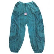 Unisex Circle of Life Turquoise Green & Black Cargo Trousers