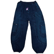 Unisex Circle of Life Dark Blue & Black Cargo Trousers
