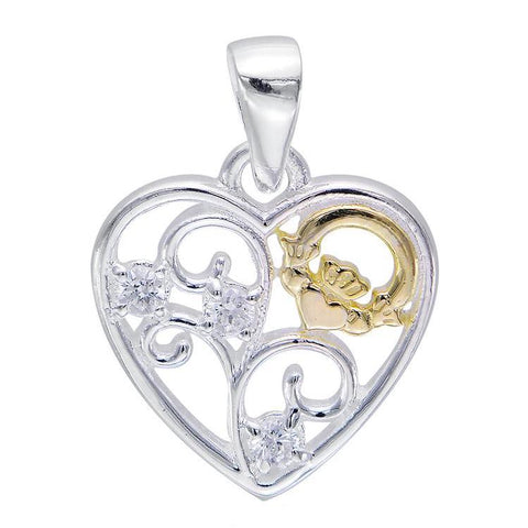 Claddagh Filigree Heart Pendant