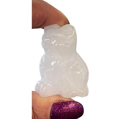 Pretty Clear Quartz Crystal Cat - Symbol of Good Luck & Love