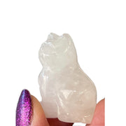 Pretty Clear Quartz Crystal Cat - Symbol of Good Luck & Love