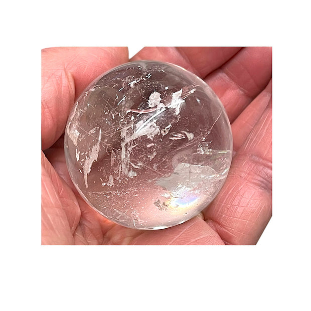 Rainbow Filled Clear Quartz Crystal Ball - 4.5cm