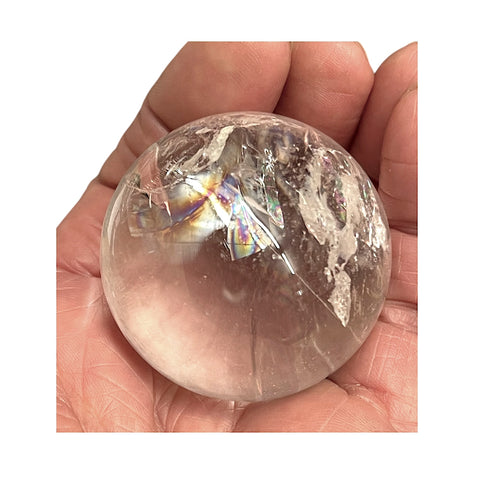 Rainbow Filled Clear Quartz Crystal Ball - 4.5cm